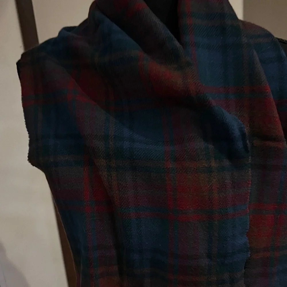 Dior Red and Blue‎ Plaid Scarf